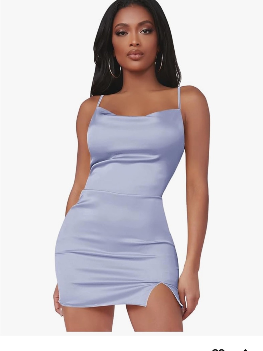 Cowl Neck Satin Mini Dress in Lilac size xs s m 0 2 4 6 verdusa